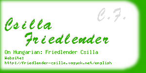 csilla friedlender business card